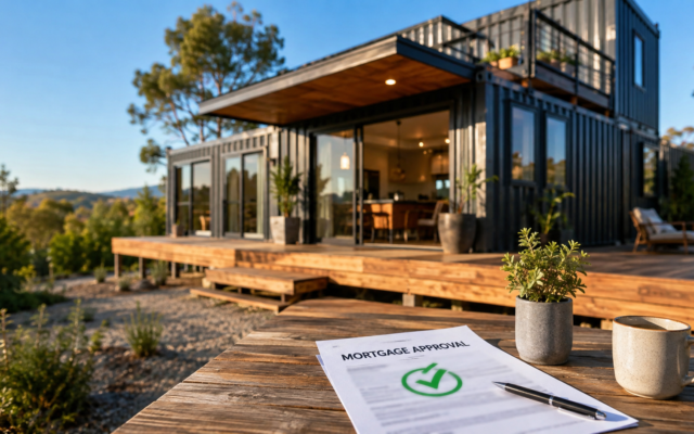 a sunny day container home display